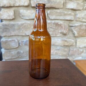 Antique Amber Glass Bottle, 1951